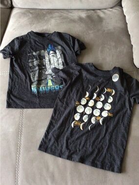 Cat & Jack Black Short-Sleeve Space & Moon Phase Graphic Tees
